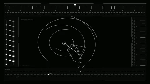 Space Debris Tracking HUD Seamless Loop Stock Footage 342296551