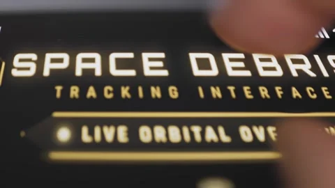 Space Debris Tracking Interface opens live monitoring Stock Footage 342497557