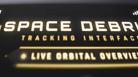 Space Debris Tracking Interface opens live monitoring Stock Photos