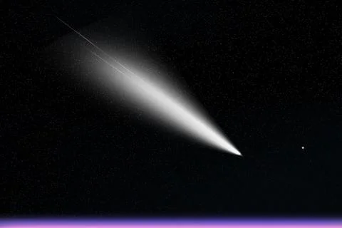 Space digital art comet in outer space concept series Stockillustratie