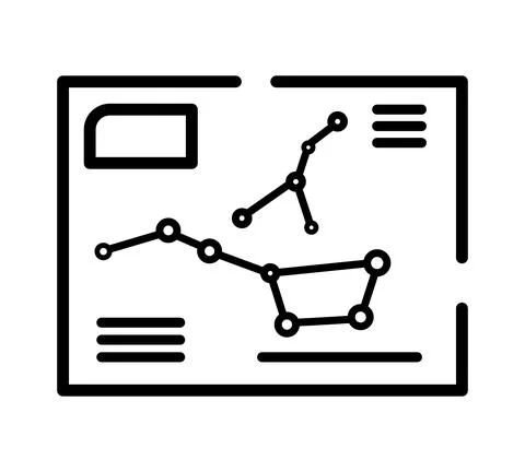 Space discovery flat icon. Galaxy pictogram for web. Line stroke. Isolated on Stock Illustration