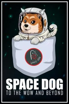 Space Dog Background Stock Illustration