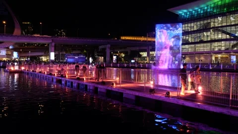 Space to Dream installation VIVID experience at Darling Harbour Sydney 6K Stock Footage 310843707