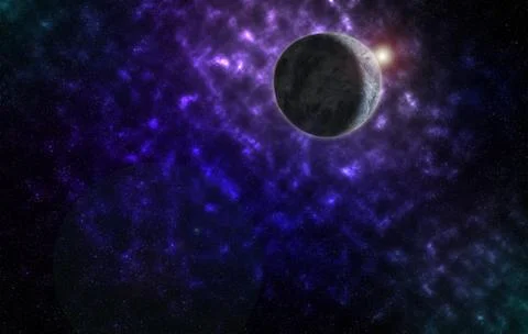 Space dust. The planet in a space. Space sphere . zero gravity radiation . Stock Illustration
