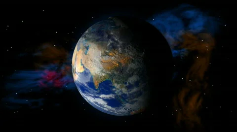 Space Earth Spinning Stock Footage 790223