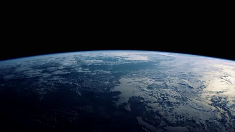 Space Earth View From The International Space Station Orbiting Stock Footage 195364616
