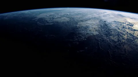 Space Earth View From The International Space Station Orbiting Stock Footage 195364706