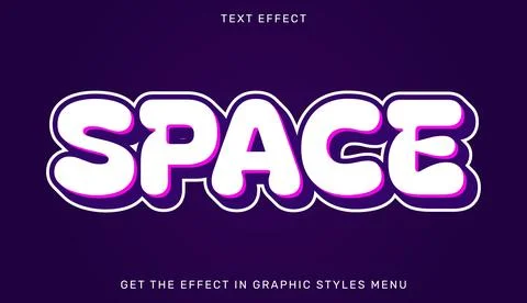 Space editable text effect with 3d style Stock Illustration