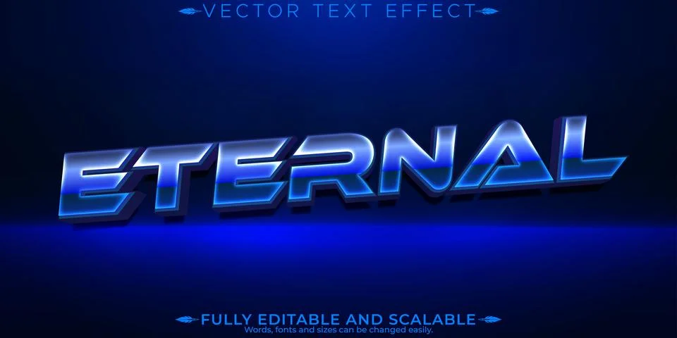 Space editable text effect, editable eternal and universe text style Illustrazione stock