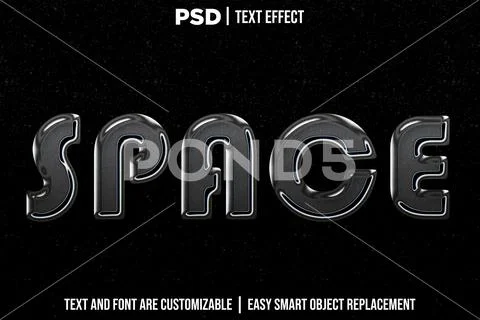 Space editable text effect PSD photoshop format PSD Template