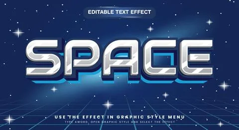 Space editable text effect Template Illustrazione stock