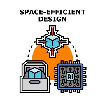Space efficient design concept for data storage technology イラスト素材