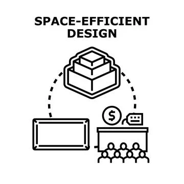 Space efficient design optimizing cost and resource use Stock Illustration