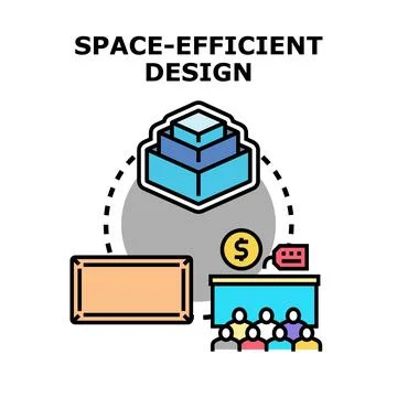 Space efficient design optimizing cost and resource use Stock Illustration