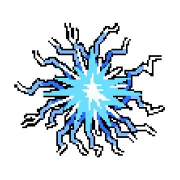 Space electric orb pixel art vector illustration Stock Illustration