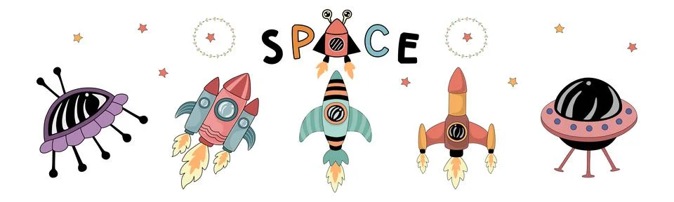 Space elements set  Stock Illustration