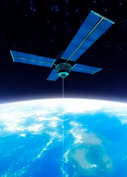 Space elevator, artwork Stock Illustration