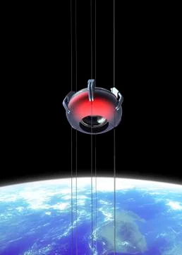 Space elevator, artwork Illustrazione stock
