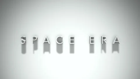 Space era 3D title animation with shadows on a white background Stock Footage 297383730