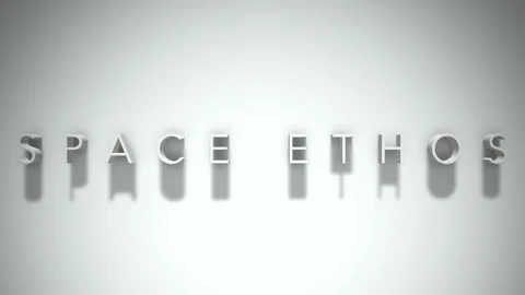 Space Ethos 3D title animation with shadows on a white background Stock Footage 296552522