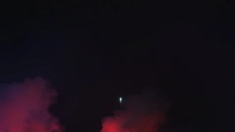 Space explode Fireworks and smoke in the night Stock Footage 101628901