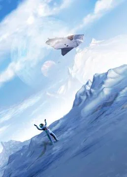 Space exploration, artwork Illustrazione stock