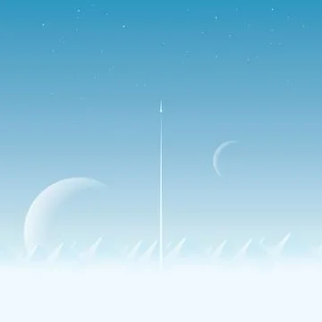 Space exploration concept vector background with large planets in the sky. Space Stock Illustration