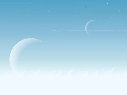 Space exploration concept vector illustration with two planets from outer space Stock Illustration