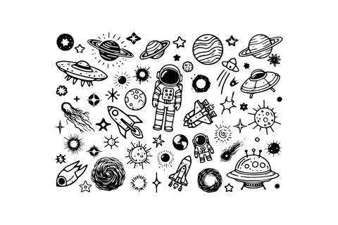 Space Exploration Icons and Elements. Vector icon. Stock Illustration