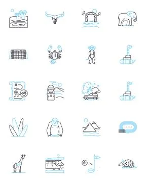 Space exploration linear icons set. Astrobiology, Exoplanet, Interstellar Illustrazione stock