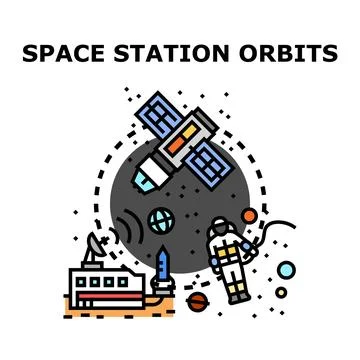 Space exploration mission orbiting the earth with astronaut Stock Illustration