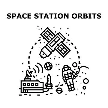 Space exploration mission orbiting the earth with astronaut Stock Illustration