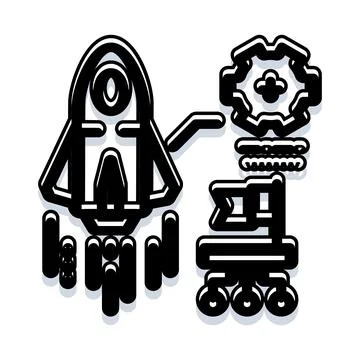 Space exploration mission preparing for future discovery Stock Illustration