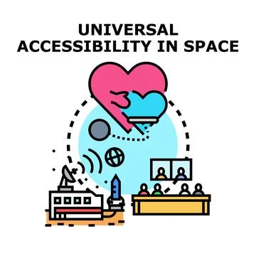 Space exploration offering universal accessibility and inclusion Stock Illustration