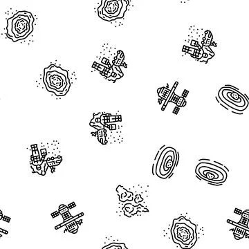 Space exploration planet seamless pattern vector Illustrazione stock