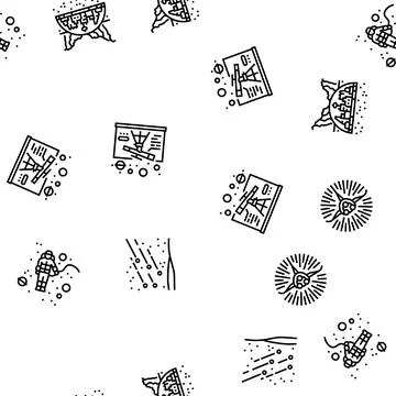 Space exploration planet seamless pattern vector Stock Illustration