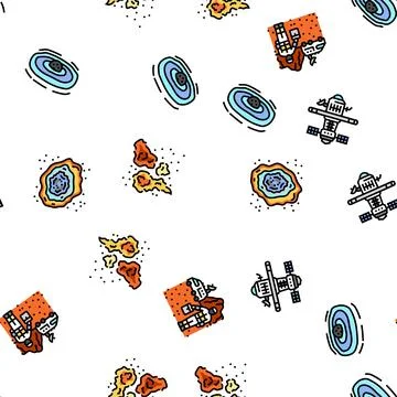 Space exploration planet seamless pattern vector Stock Illustration