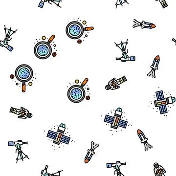 Space exploration planet seamless pattern vector Stockillustratie