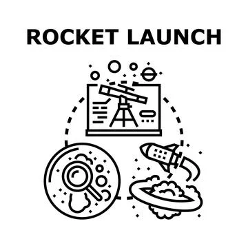 Space exploration rocket launch science concept Stock Illustration