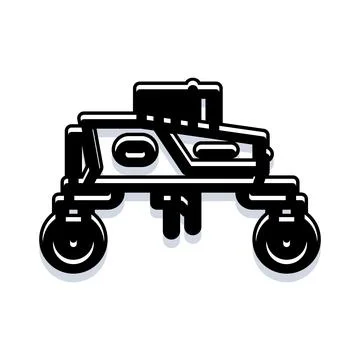 Space exploration rover navigating planetary surface discovering new frontier Stock Illustration