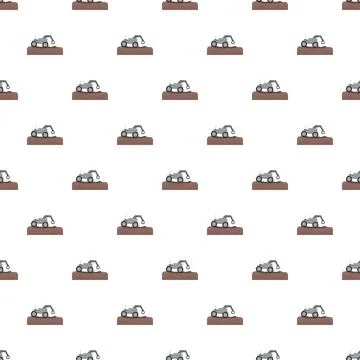 Space exploration rover on planet surface seamless pattern Illustrazione stock
