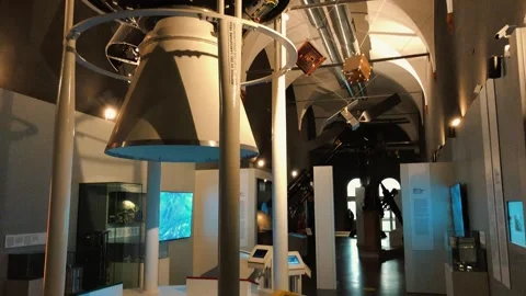 Space exploration section in the museum 5 Stock Footage 345090657