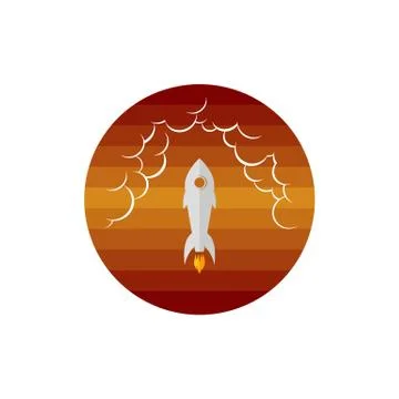 Space exploration shuttle ship logo icon sign vector Ilustración de archivo