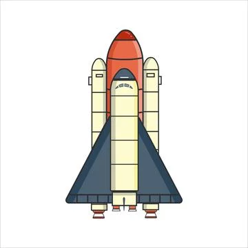 Space exploration space shuttle icon cartoon vector illustration graphic desi Stock Illustration
