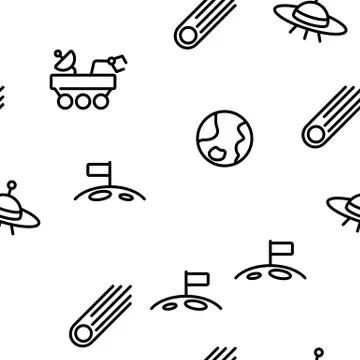 Space Exploration Vector Seamless Pattern Stockillustratie