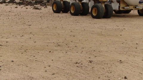 Space Exploration Vehicle parked in ground at space center Stock Footage 99085377