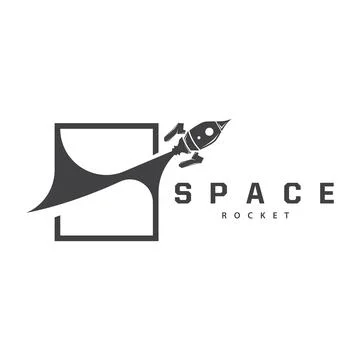 Space exploration vehicle technology space rocket logo design illustration .. Stock Illustration