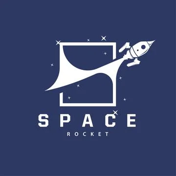 Space exploration vehicle technology space rocket logo design illustration .. Stock Illustration