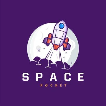 Space exploration vehicle technology space rocket logo design illustration .. Stock Illustration