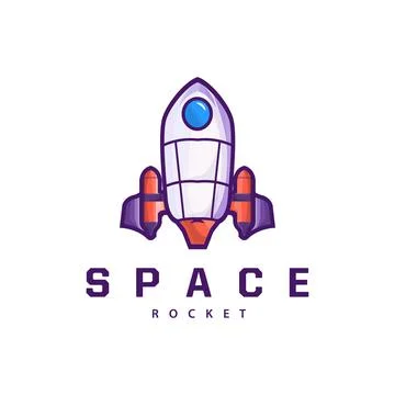 Space exploration vehicle technology space rocket logo design illustration .. Stock Illustration